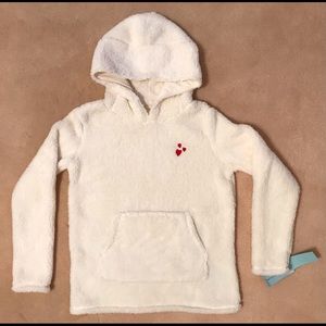 Fluffly Fleece Hoodie with Pocket & Hearts 💕